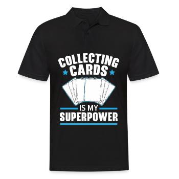 Collectionner des cartes est ma superpuissance TCG cartes - Polo Homme - noir - Devant - Kai (181cm)
