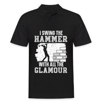Ich schwinge den Hammer mit all dem Glamour Abriss - Männer Poloshirt - Schwarz - Vorne - Kai (181cm)