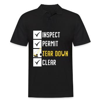 Inspect Permit Tear Down Clear House Demolition - Männer Poloshirt - Schwarz - Vorne - Kai (181cm)