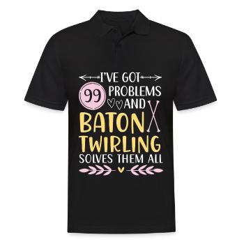 J’ai 99 problèmes, Baton Twirling les résout tous - Polo Homme - noir - Devant - Kai (181cm)