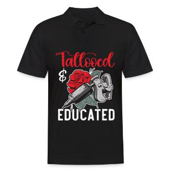 Tattooed And Educated Tattoo Artist Tattoo Tatto - Men's Polo Shirt - black - Front - Kai (181cm)