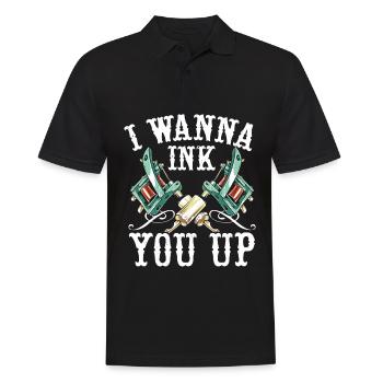 Je veux te tatouer tatouage acte de tatouage - Polo Homme - noir - Devant - Kai (181cm)