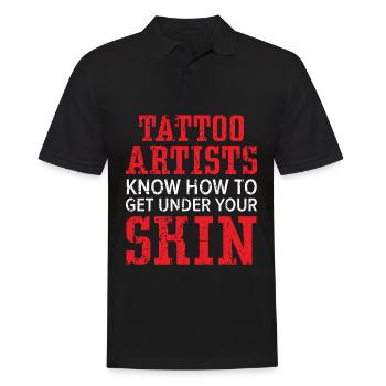 Tattoo-Künstler wissen, wie man unter die Haut geh - Männer Poloshirt - Schwarz - Vorne - Kai (181cm)