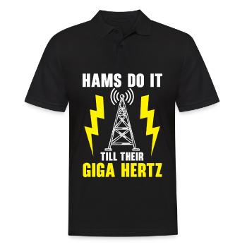 Hams Do It Till Their Giga Hertz Ham Radio - Männer Poloshirt - Schwarz - Vorne - Kai (181cm)
