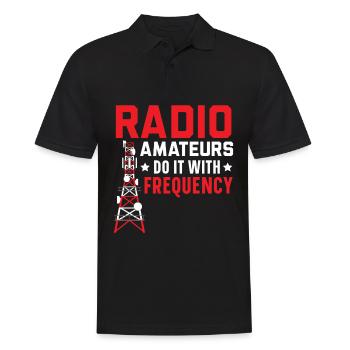 Les radioamateurs le font avec la fréquence Amateurfun - Polo Homme - noir - Devant - Kai (181cm)