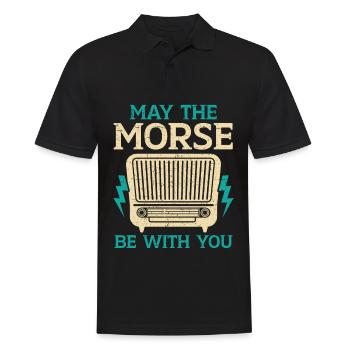 Möge das Morsealphabet mit dir sein Funkamateur Ha - Männer Poloshirt - Schwarz - Vorne - Kai (181cm)