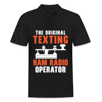 Der originale schreibende Funkamateur Ham Radio Op - Männer Poloshirt - Schwarz - Vorne - Kai (181cm)