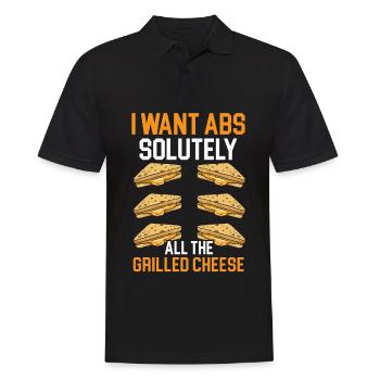 Ich will unbedingt den ganzen gegrillten Käse Käse - Männer Poloshirt - Schwarz - Vorne - Kai (181cm)