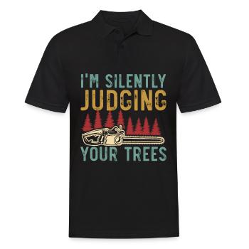 I silently judge your trees Arboris - Men's Polo Shirt - black - Front - Kai (181cm)