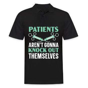 Die Patienten werden sich nicht selbst betäuben - Männer Poloshirt - Schwarz - Vorne - Kai (181cm)