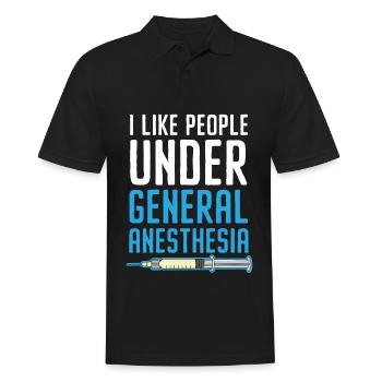 Ich liebe Menschen unter Vollnarkose Anästhesist - Männer Poloshirt - Schwarz - Vorne - Kai (181cm)