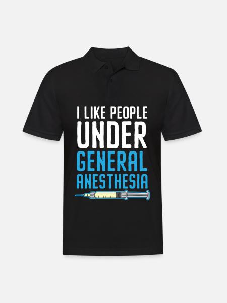 Jeg elsker mennesker under generel anæstesi Anæstesiolog - Herre poloshirt - sort