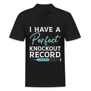 Ich habe einen perfekten Knockout-Rekord Anästhesi - Männer Poloshirt - Schwarz - Vorne - Kai (181cm)