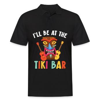 Je serai au tiki bar hawaïen luau - Polo Homme - noir - Devant - Kai (181cm)