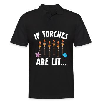 Quand les torches brûlent le Tiki hawaïen Luau Party - Polo Homme - noir - Devant - Kai (181cm)