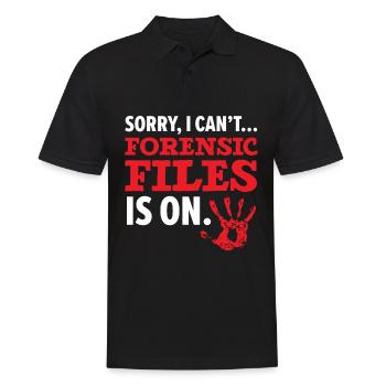 Tut mir leid, ich kann nicht Forensik Datei ist an - Männer Poloshirt - Schwarz - Vorne - Kai (181cm)