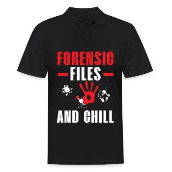 Forensische Akten und Chill Forensische Wissenscha - Männer Poloshirt - Schwarz - Vorne - Kai (181cm)
