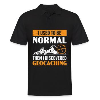 I used to be normal, then I discovered geocaching - Men's Polo Shirt - black - Front - Kai (181cm)