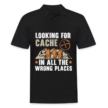 Suche nach Cache an den falschen Orten - Männer Poloshirt - Schwarz - Vorne - Kai (181cm)
