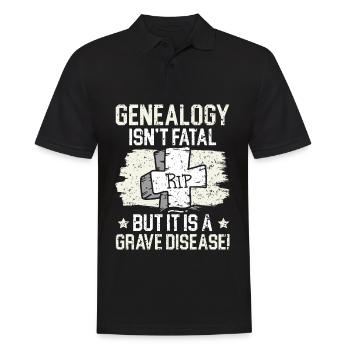 Genealogy is not deadly, but it is a serious problem - Men's Polo Shirt - black - Front - Kai (181cm)