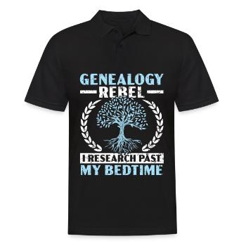 Genealogy Rebel I Research Past My Bedtime - Men's Polo Shirt - black - Front - Kai (181cm)