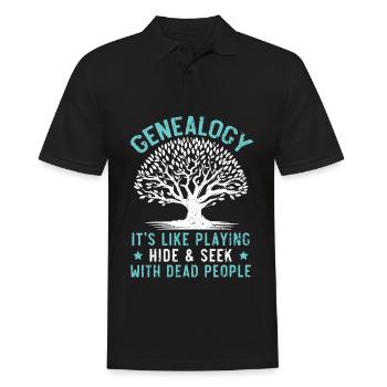 Genealogy Playing hide-and-seek with dead people - Men's Polo Shirt - black - Front - Kai (181cm)