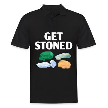 Get Stoned Geology Rockhound Rock Gathering - Men's Polo Shirt - black - Front - Kai (181cm)