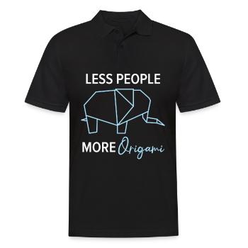 Moins de monde, plus de papier origami, ku japonais - Polo Homme - noir - Devant - Kai (181cm)