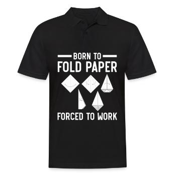 Born to fold paper Forced to work - Men's Polo Shirt - black - Front - Kai (181cm)