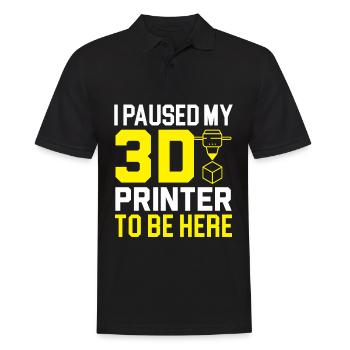 I stopped my 3D printer to get Mas here - Men's Polo Shirt - black - Front - Kai (181cm)