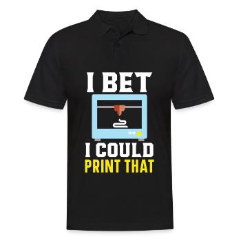 I bet I could 3D print this machinist - Men's Polo Shirt - black - Front - Kai (181cm)