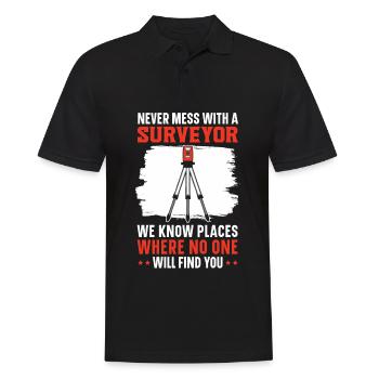 Ne jouez jamais avec un arpenteur - Polo Homme - noir - Devant - Kai (181cm)