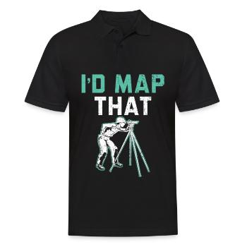 Je cartographierais le technicien terrestre Land Surve - Polo Homme - noir - Devant - Kai (181cm)