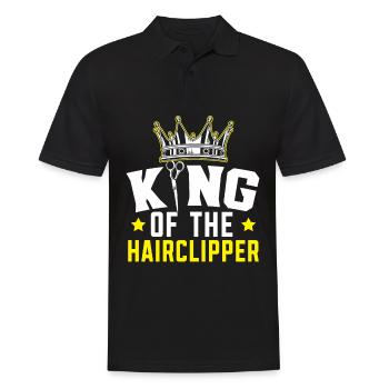 King of Hair Clippers Hairstyle Barber - Men's Polo Shirt - black - Front - Kai (181cm)