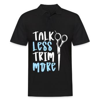 Talk less, cut more, cut S - Men's Polo Shirt - black - Front - Kai (181cm)
