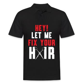 Hey, let me fix your hair hairstyle barber - Men's Polo Shirt - black - Front - Kai (181cm)
