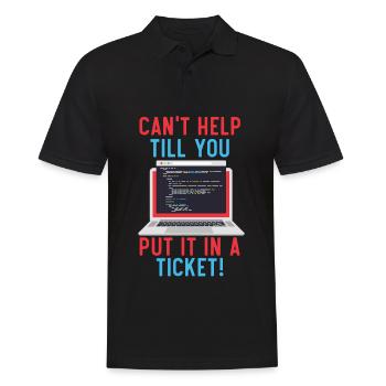 I.T. Ich bin nur wegen des Cache hier - Männer Poloshirt - Schwarz - Vorne - Kai (181cm)