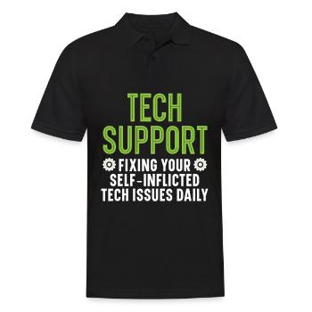 Tech Support Fixing Your Tech Issues Daily - Men's Polo Shirt - black - Front - Kai (181cm)