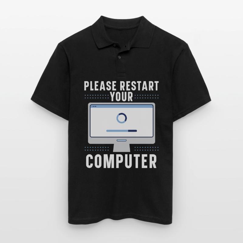 Please Restart Your Computer Coding Tech Support Männer Poloshirt