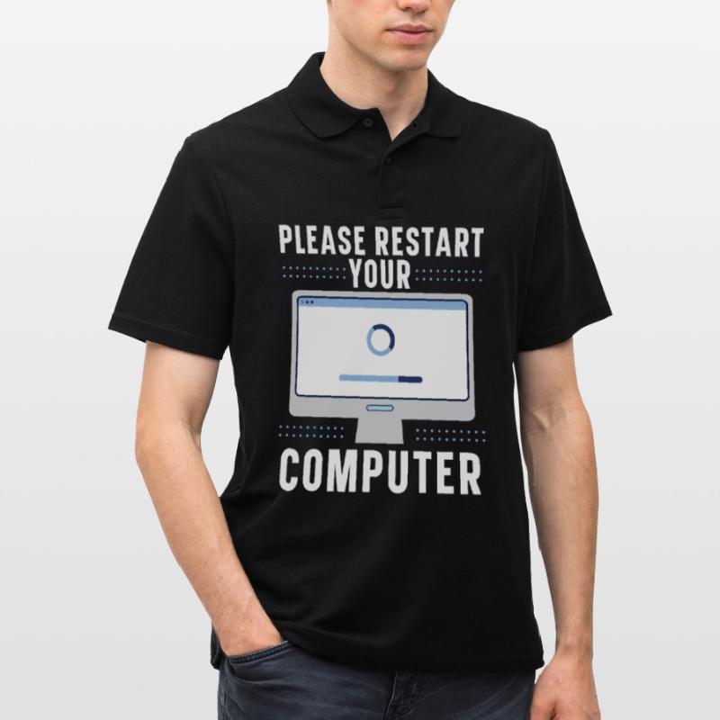 Please Restart Your Computer Coding Tech Support Männer Poloshirt