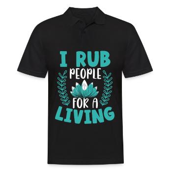 Ich reibe Menschen für ein Leben Massage Therapie - Männer Poloshirt - Schwarz - Vorne - Kai (181cm)