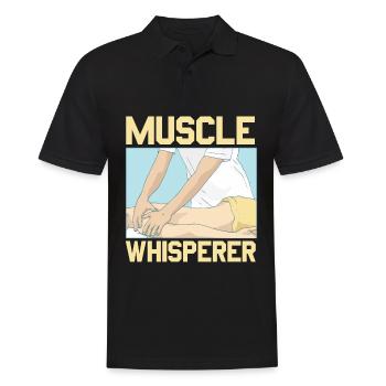 Massothérapeute agréé Muscle Whisperer - Polo Homme - noir - Devant - Kai (181cm)