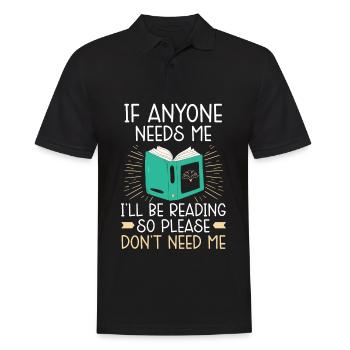 My weekend is fully booked Reading books Books - Men's Polo Shirt - black - Front - Kai (181cm)