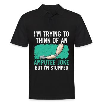 J’essaie d’inventer une blague pour amputés - Polo Homme - noir - Devant - Kai (181cm)