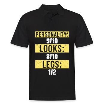 Texture: 9/10 Appearance: 8/10 Legs: 1/2 - Men's Polo Shirt - black - Front - Kai (181cm)