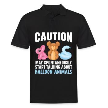 Vorsicht Sprechen Sie über Ballontiere - Männer Poloshirt - Schwarz - Vorne - Kai (181cm)