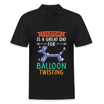 Jeder Tag ist ein großartiger Tag für Ballonverdre - Männer Poloshirt - Schwarz - Vorne - Kai (181cm)