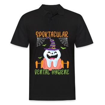 Hygiène dentaire spooctaculaire. - Polo Homme - noir - Devant - Kai (181cm)