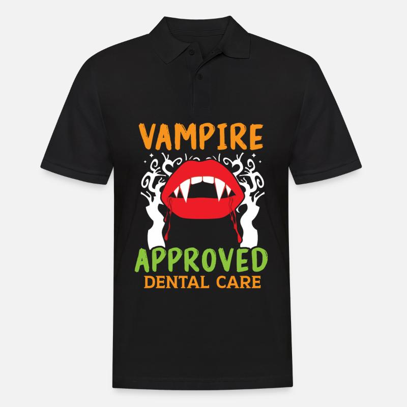 Vampir-geprüfte Zahnpflege. - Männer Poloshirt - Schwarz