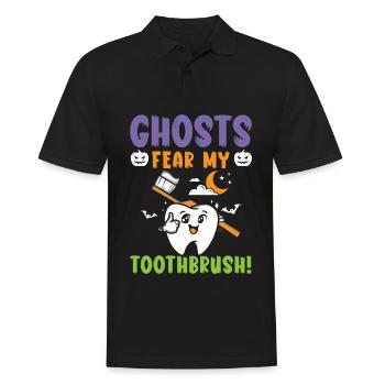 Les fantômes craignent ma brosse à dents! - Polo Homme - noir - Devant - Kai (181cm)